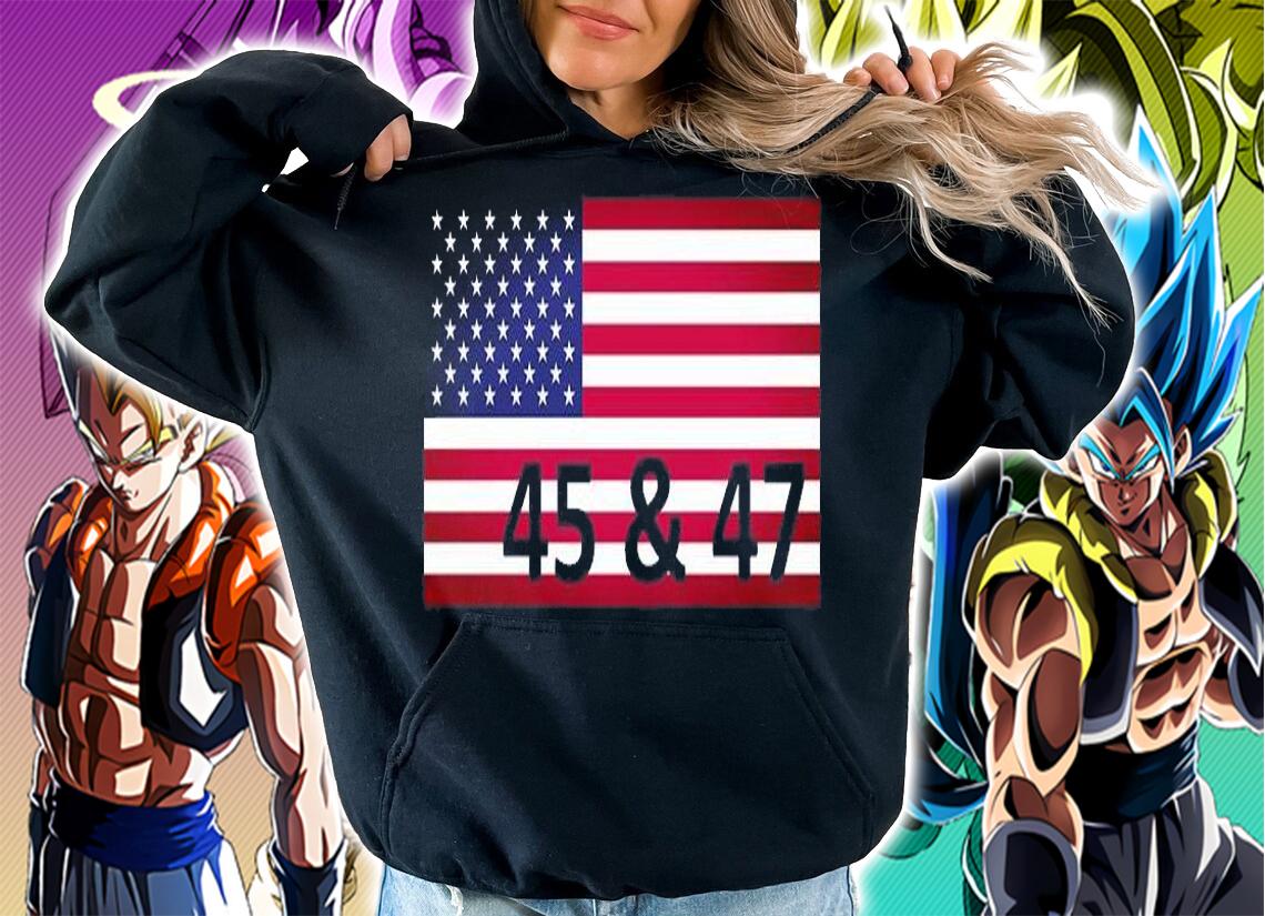 President Donald J Trump 45 & 47 USA Flag T-Shirt