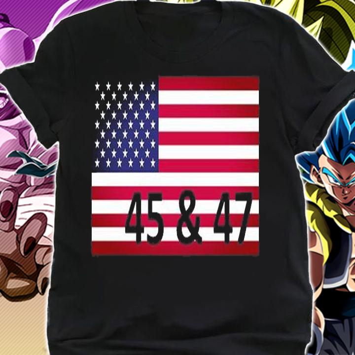 President Donald J Trump 45 & 47 USA Flag T-Shirt