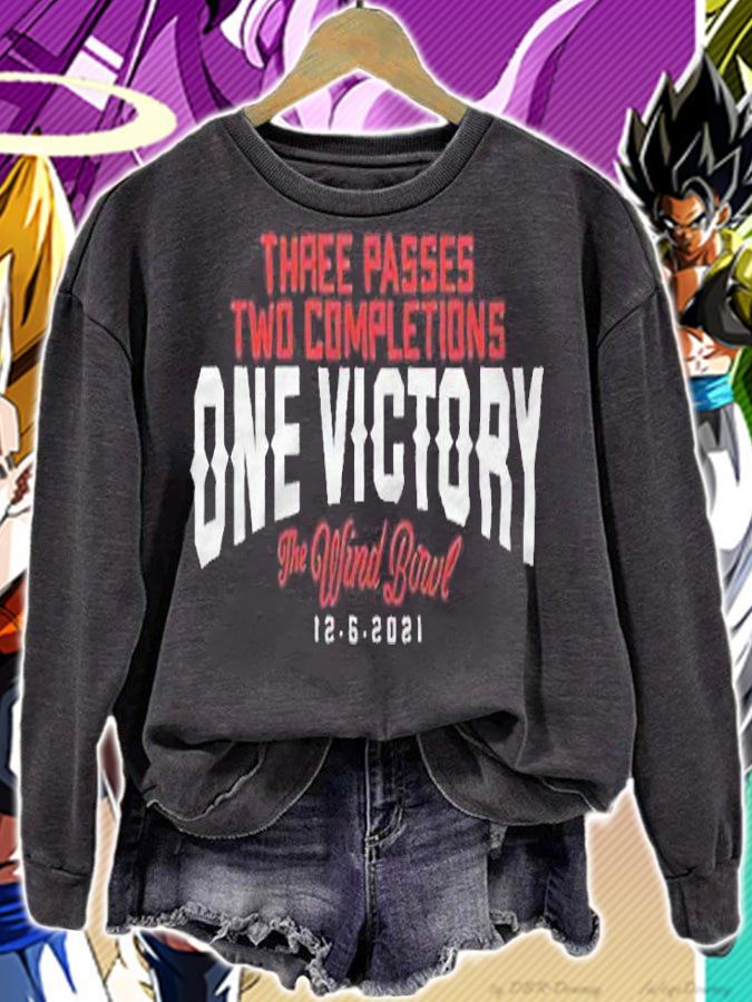 Three passes two completions one victory the Wind Bowl T-shirt sweatshirt