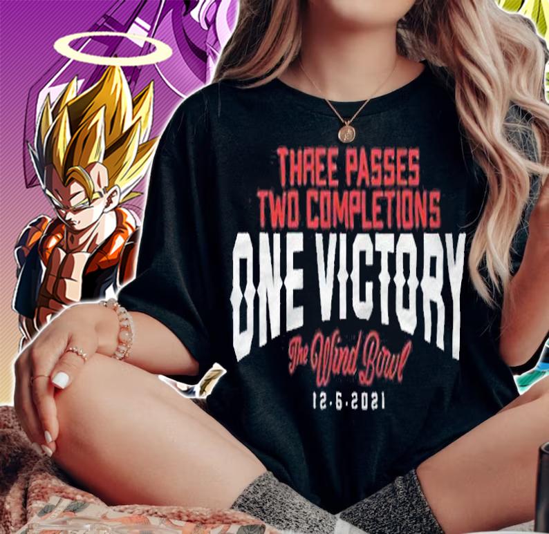 Three passes two completions one victory the Wind Bowl T-shirt woman shirt