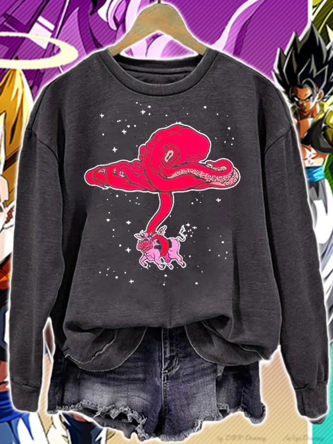 Flying Octopus Kidnaps A Cow Crazy Art T-Shirt