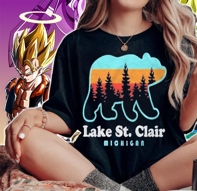 Lake St Clair  Bear Michigan Shirt woman shirt