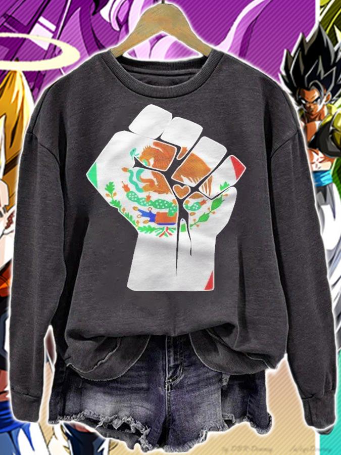 Mexican Pride Flag Fist Shirt sweatshirt