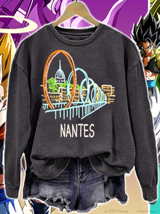 Nantes France Unique Hand Drawn Art Gift Men Women T-Shirt sweatshirt