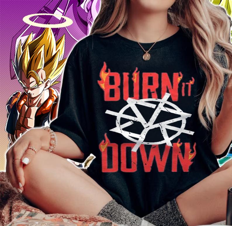 Seth Rollins burn it down logo T-shirt woman shirt