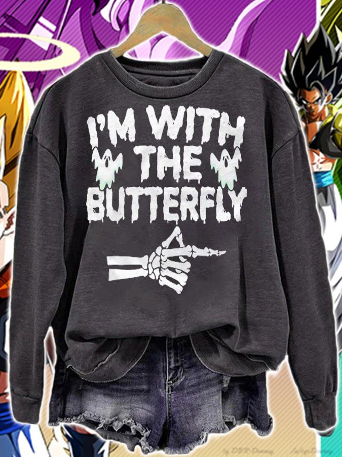 Im With The Butterfly For A Im With The Butterfly Halloween Shirt sweatshirt