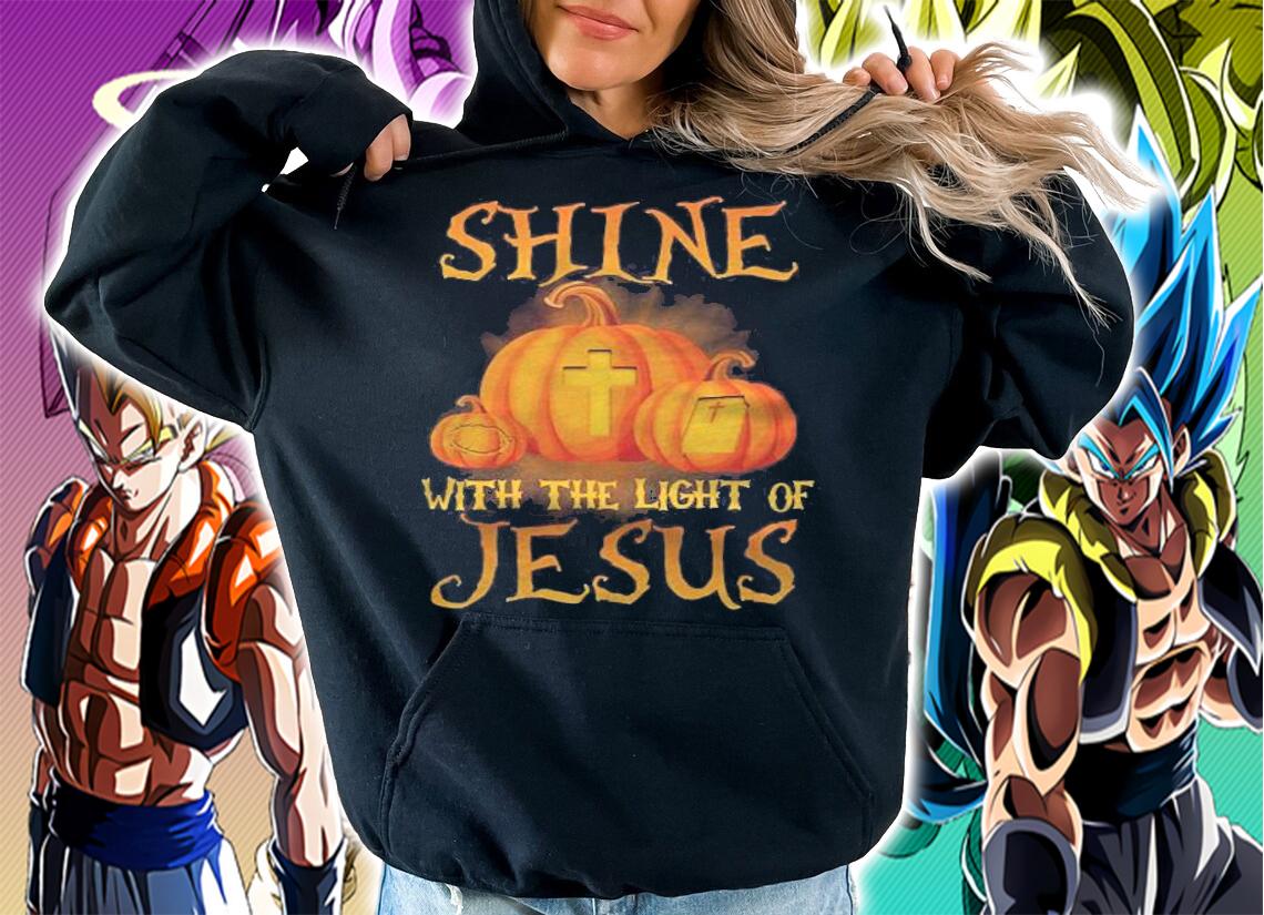 Shine With The Light Of Jesus Christian Halloween Pumpkin Premium Shirt hoodie