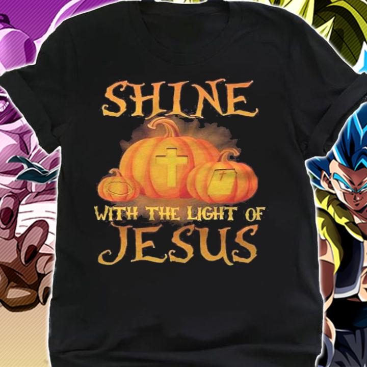 Shine With The Light Of Jesus Christian Halloween Pumpkin Premium Shirt shirt