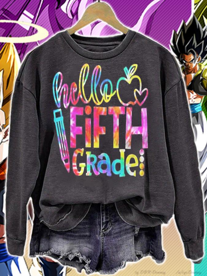 Tie Dye Hello Fifth 5Th Grade Teacher First Day Of School T-shirt