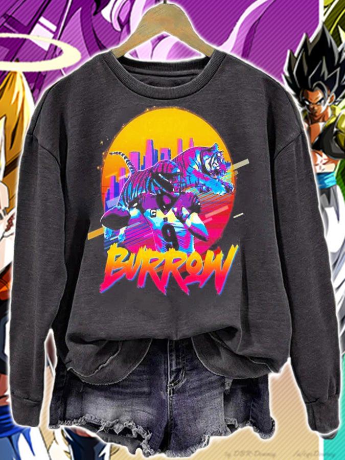 Cincinnati Bengals Joe Burrow Vaporwave Retro Sunset Shirt sweatshirt