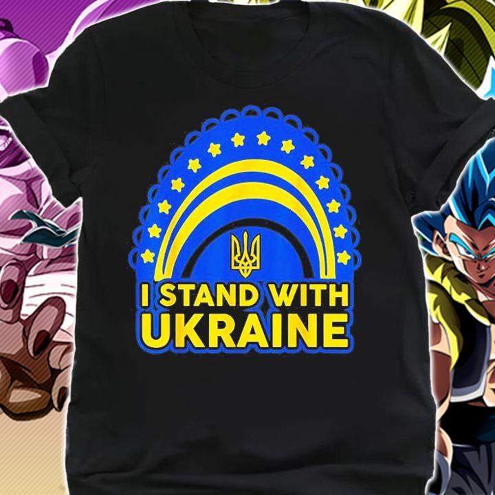 I Stand With Ukraine Ukrainian Rainbow Flag Peace Ukraine T-Shirt shirt