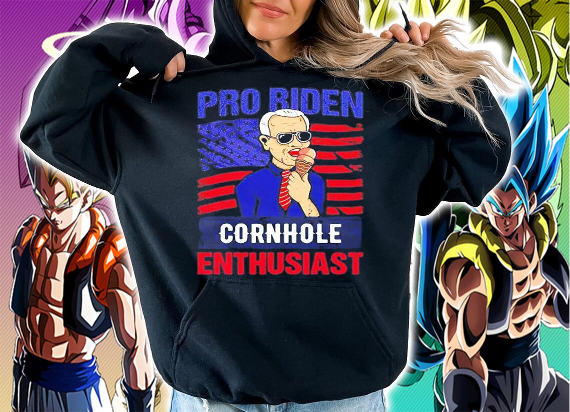 Pro Biden Cornhole Enthusiast USA Flag Gift T-Shirt hoodie