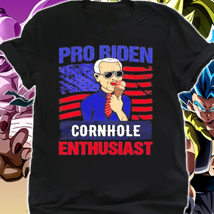 Pro Biden Cornhole Enthusiast USA Flag Gift T-Shirt shirt
