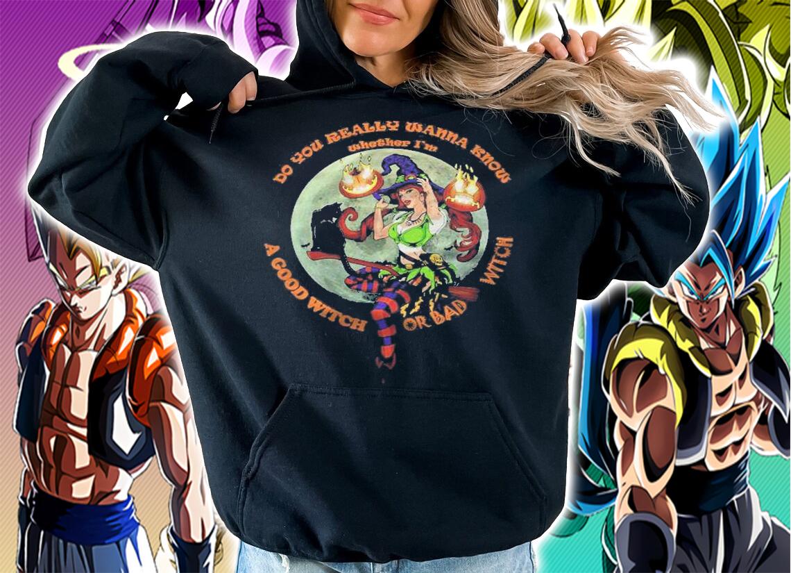 Womens Good Or A Bad Pretty Halloween Witch Funny Halloween Costume Shirt hoodie