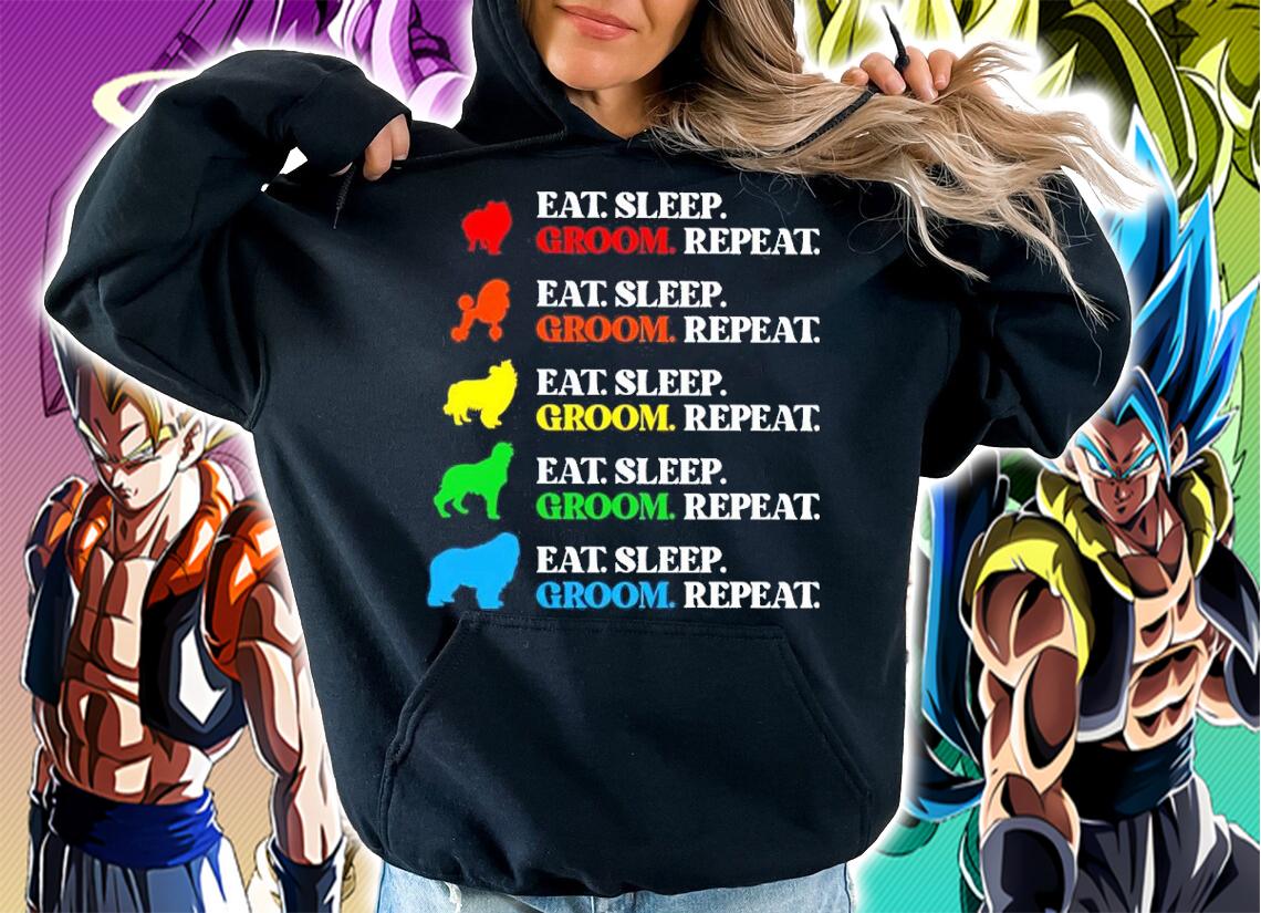 Dog Breeds Eat Sleep Groom Repeat Shirt