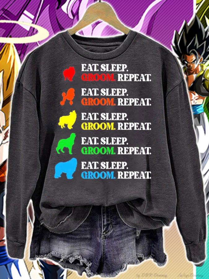 Dog Breeds Eat Sleep Groom Repeat Shirt