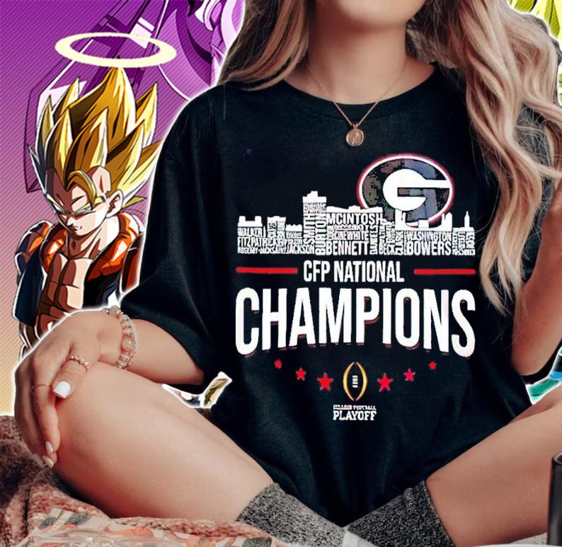 Georgia Bulldogs 2022 CFP National Champions NCAA Football Autographed Champs Signatures Shirt woman shirt