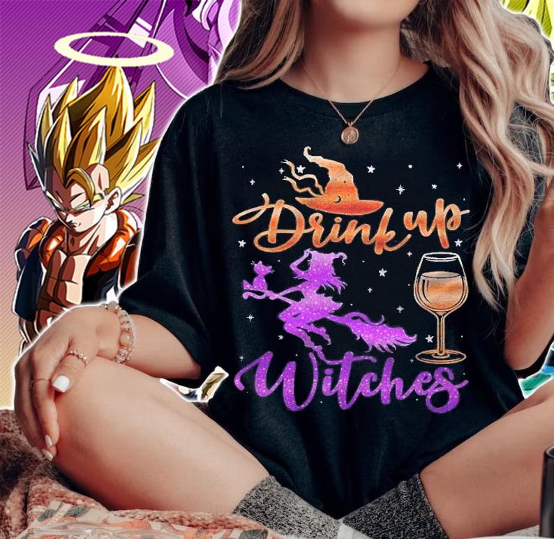 Halloween Drink Up Witches Costumes Wine Lovers Hallowine Shirt woman shirt