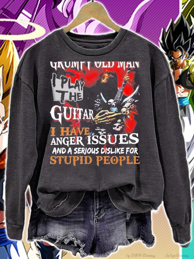 Walk Away I Am A Grumpy Old Man I Play The Guitar I Have Anger Issues Shirt sweatshirt