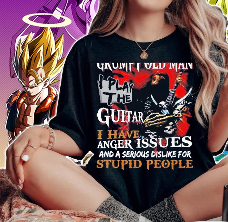 Walk Away I Am A Grumpy Old Man I Play The Guitar I Have Anger Issues Shirt woman shirt