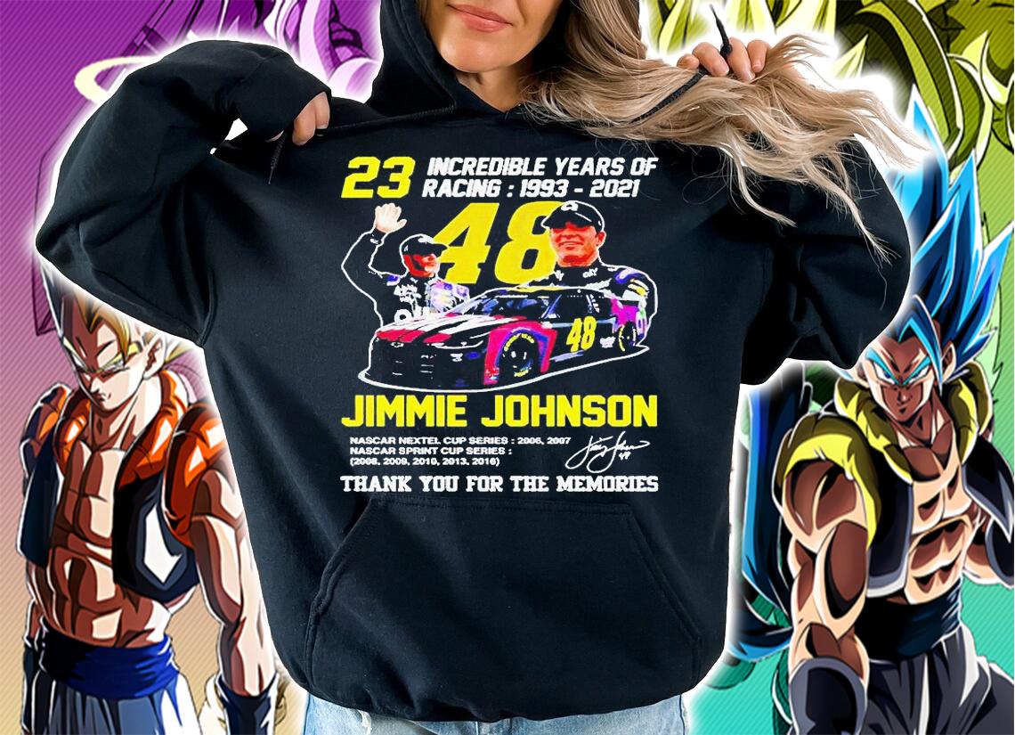 23 Incredible years of racing 1993-2021 Jimmie Johnson signature t-shirt