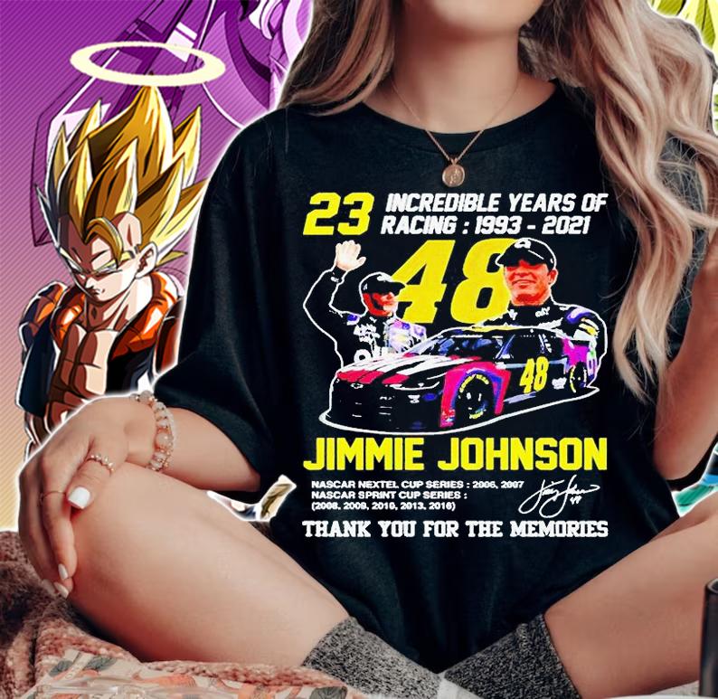 23 Incredible years of racing 1993-2021 Jimmie Johnson signature t-shirt