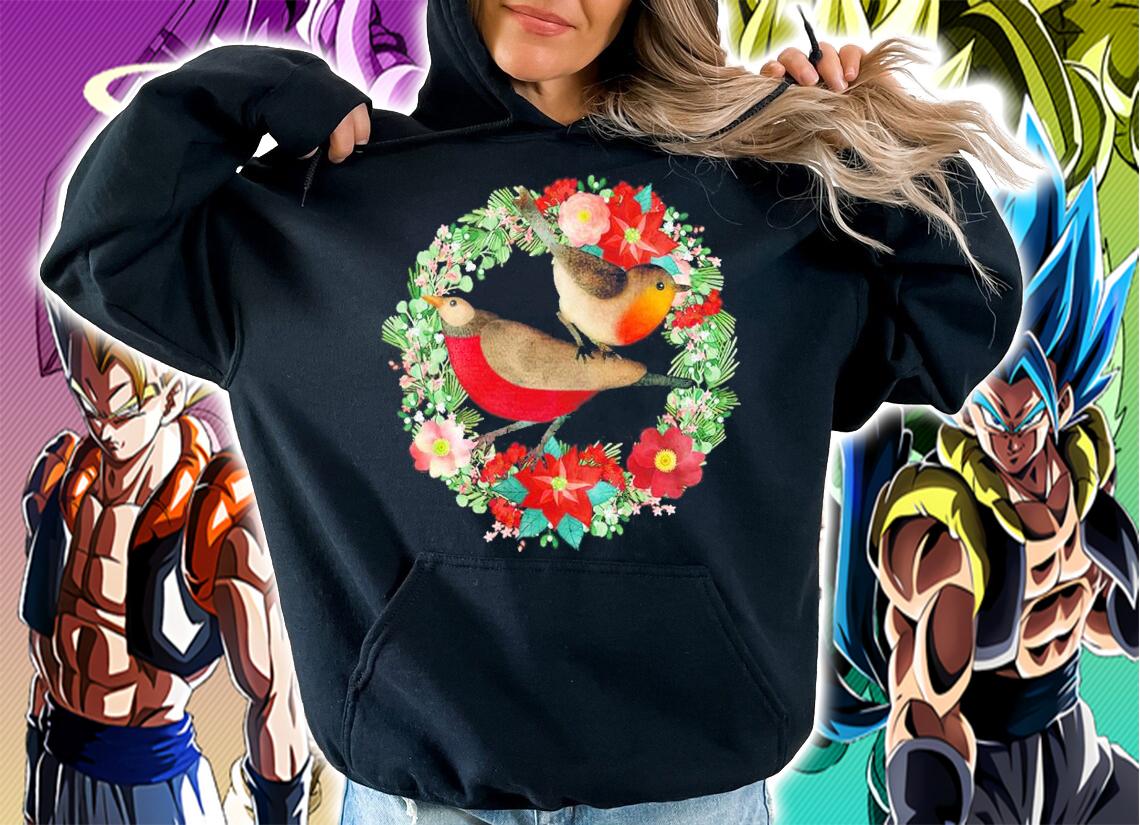 Christmas Laurel Wreath Bird Shirt hoodie