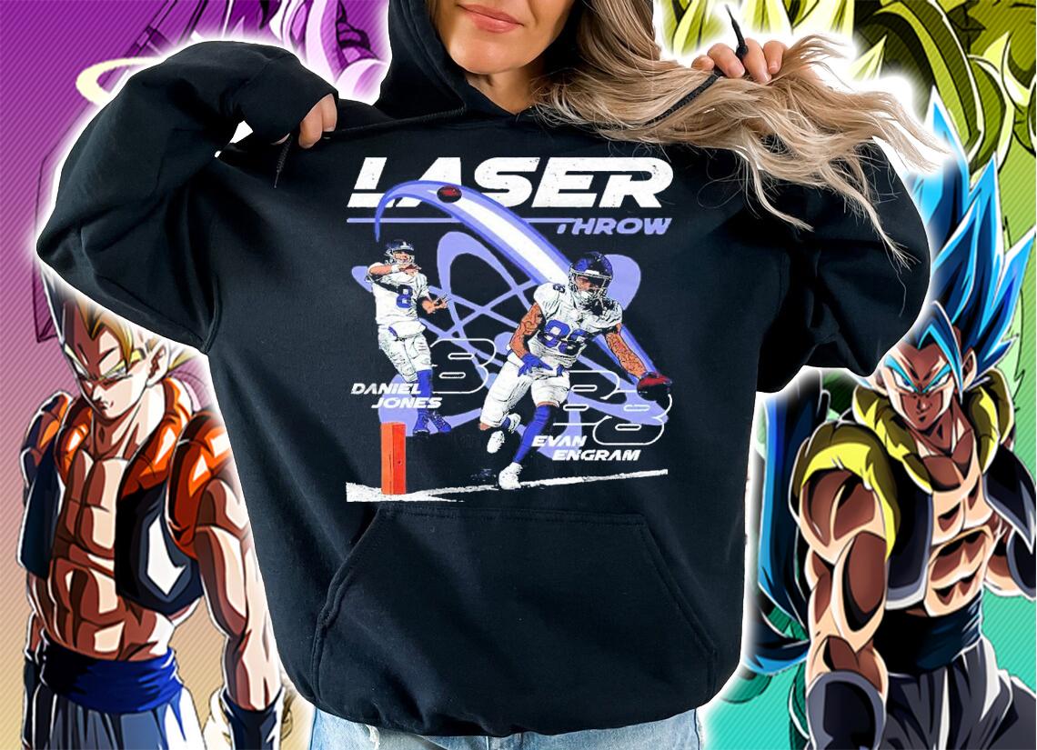 Daniel Jones and Evan Engram Laser Throw New York Football Signature Shirt
