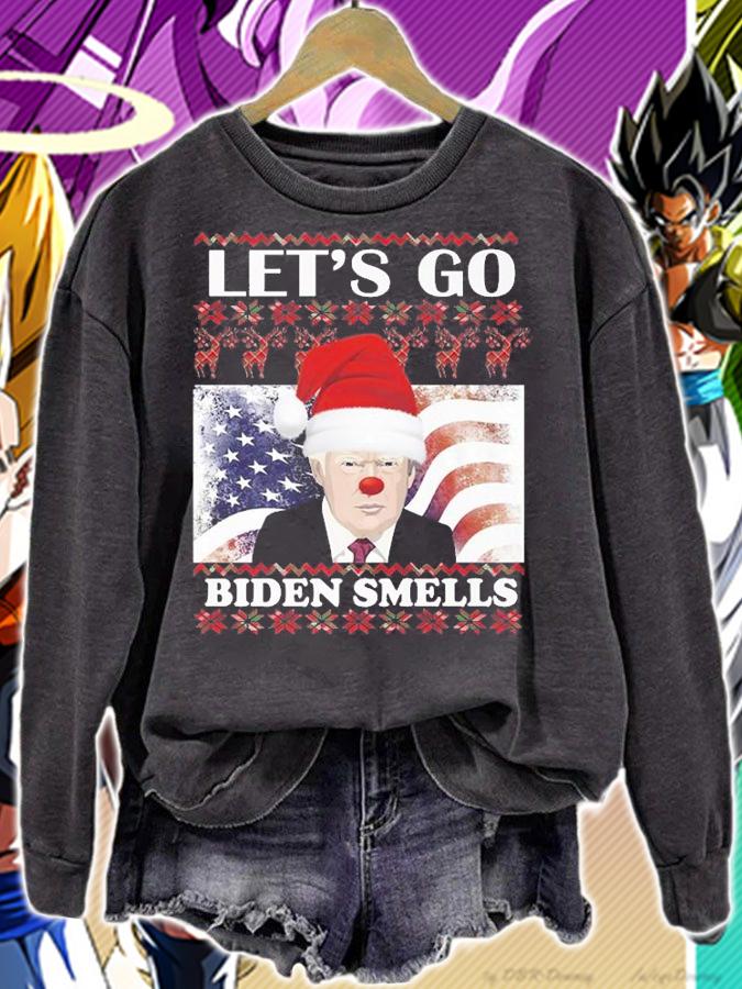 Funny Let's Go Biden Smells Trump Christmas T-Shirt