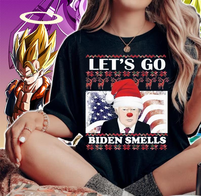 Funny Let's Go Biden Smells Trump Christmas T-Shirt