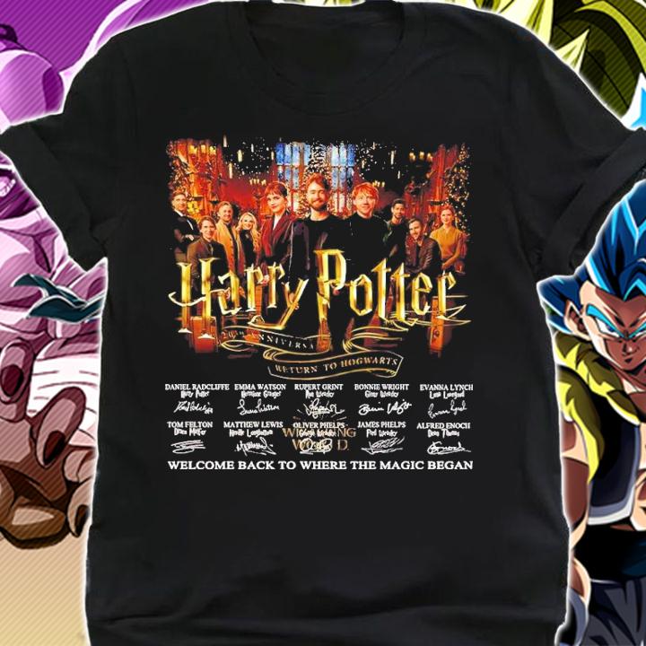 Harry Potter 20th Anniversary Return To Hogwarts Signatures Welcome Back To Where The Magic Began Shirt shirt