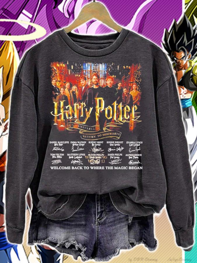 Harry Potter 20th Anniversary Return To Hogwarts Signatures Welcome Back To Where The Magic Began Shirt sweatshirt