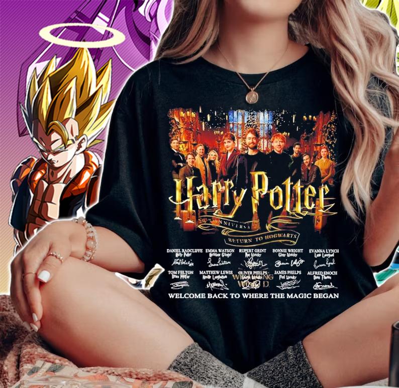 Harry Potter 20th Anniversary Return To Hogwarts Signatures Welcome Back To Where The Magic Began Shirt woman shirt