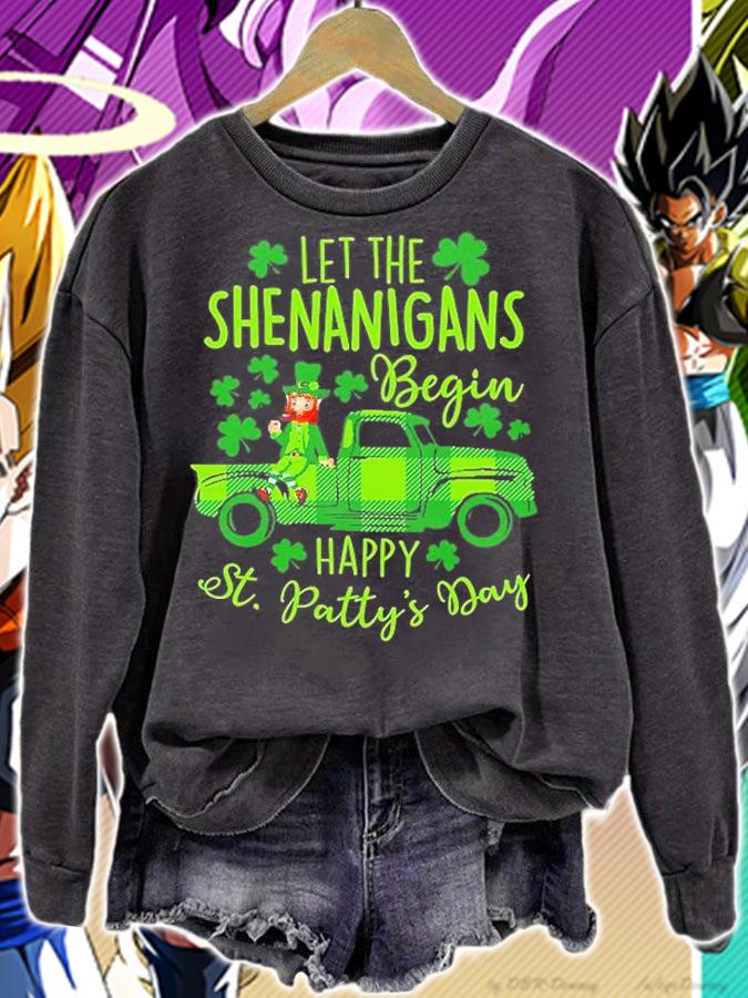 Let The Shenanigans Begin Happy St. Pattys Day Leprechaun T-Shirt sweatshirt