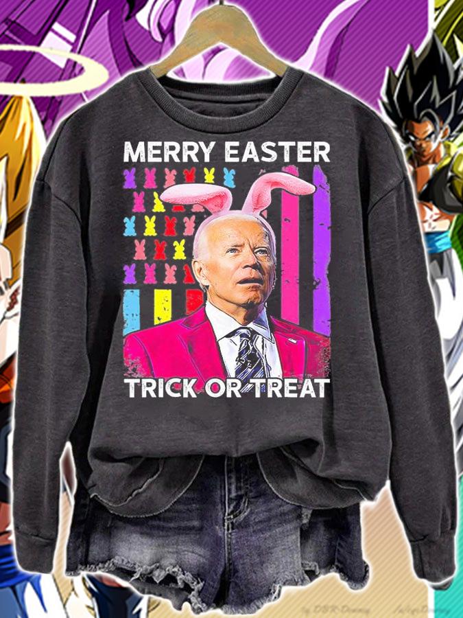 Merry Easter Trick Or Treat Bunny Joe Biden American T-Shirt sweatshirt