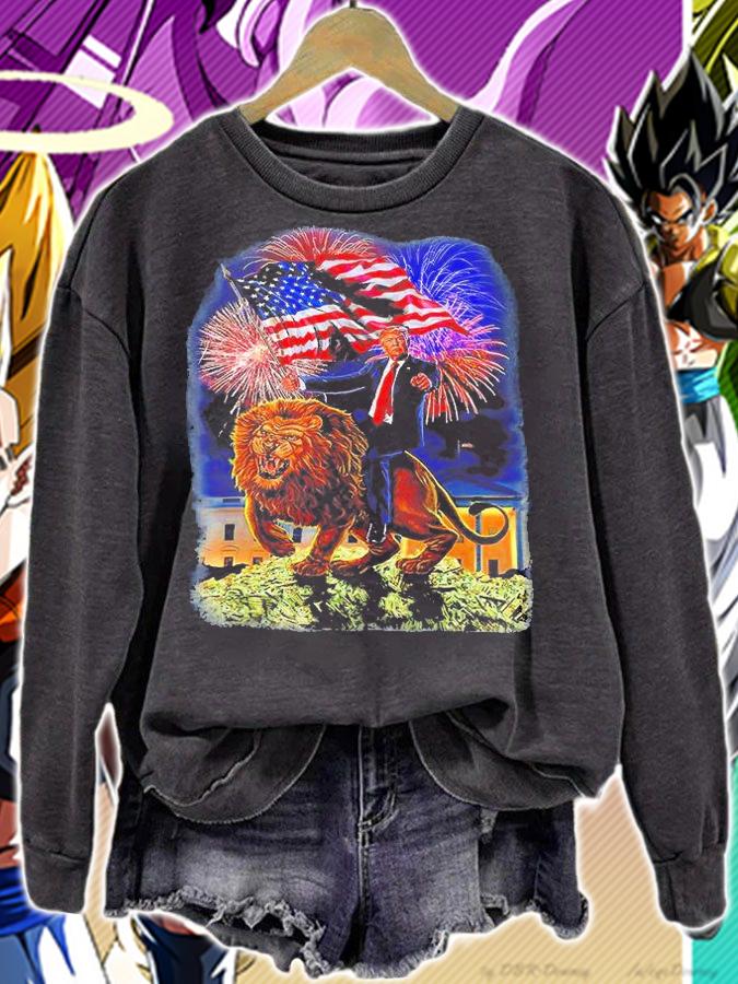 Republican President Donald Trump Riding War Lion T-Shirt sweatshirt