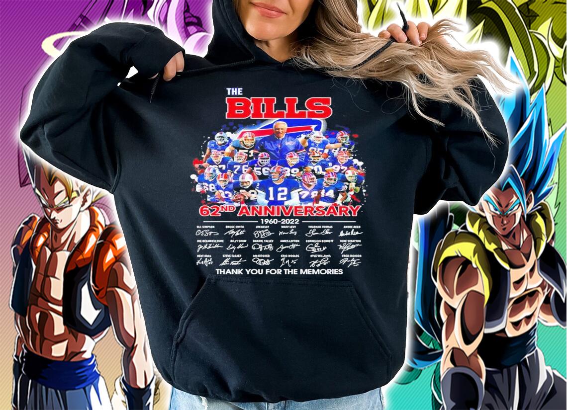 The Buffalo Bills 62nd anniversary 1960-2022 signatures shirt hoodie