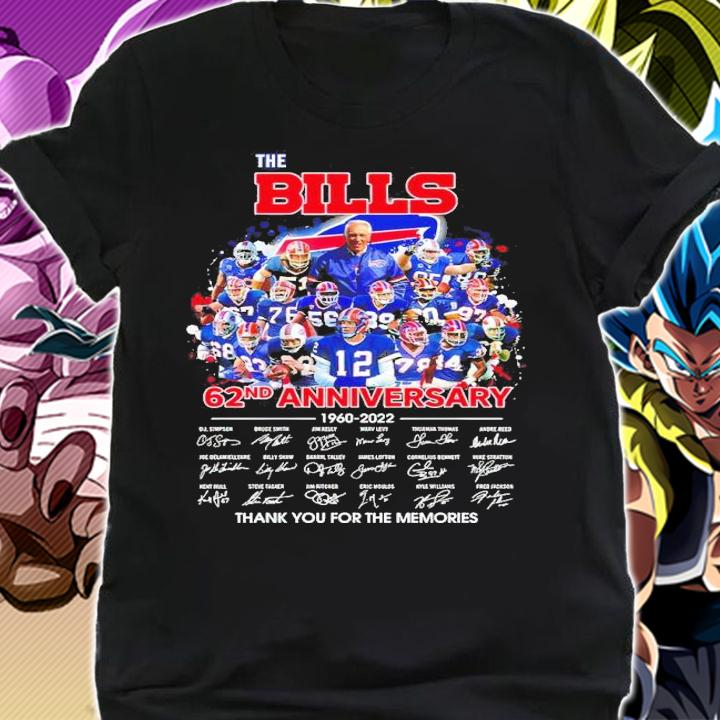 The Buffalo Bills 62nd anniversary 1960-2022 signatures shirt shirt