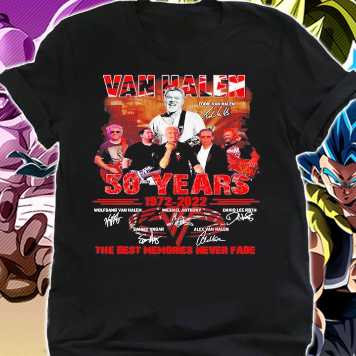 Van Halen 50 Years 1972-2022 Signatures The Best Memories Never Fade Shirt