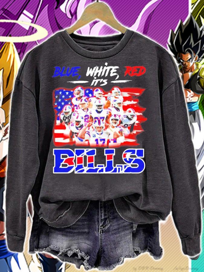 Blue white Red it's Bills all team America flag shirt sweatshirt