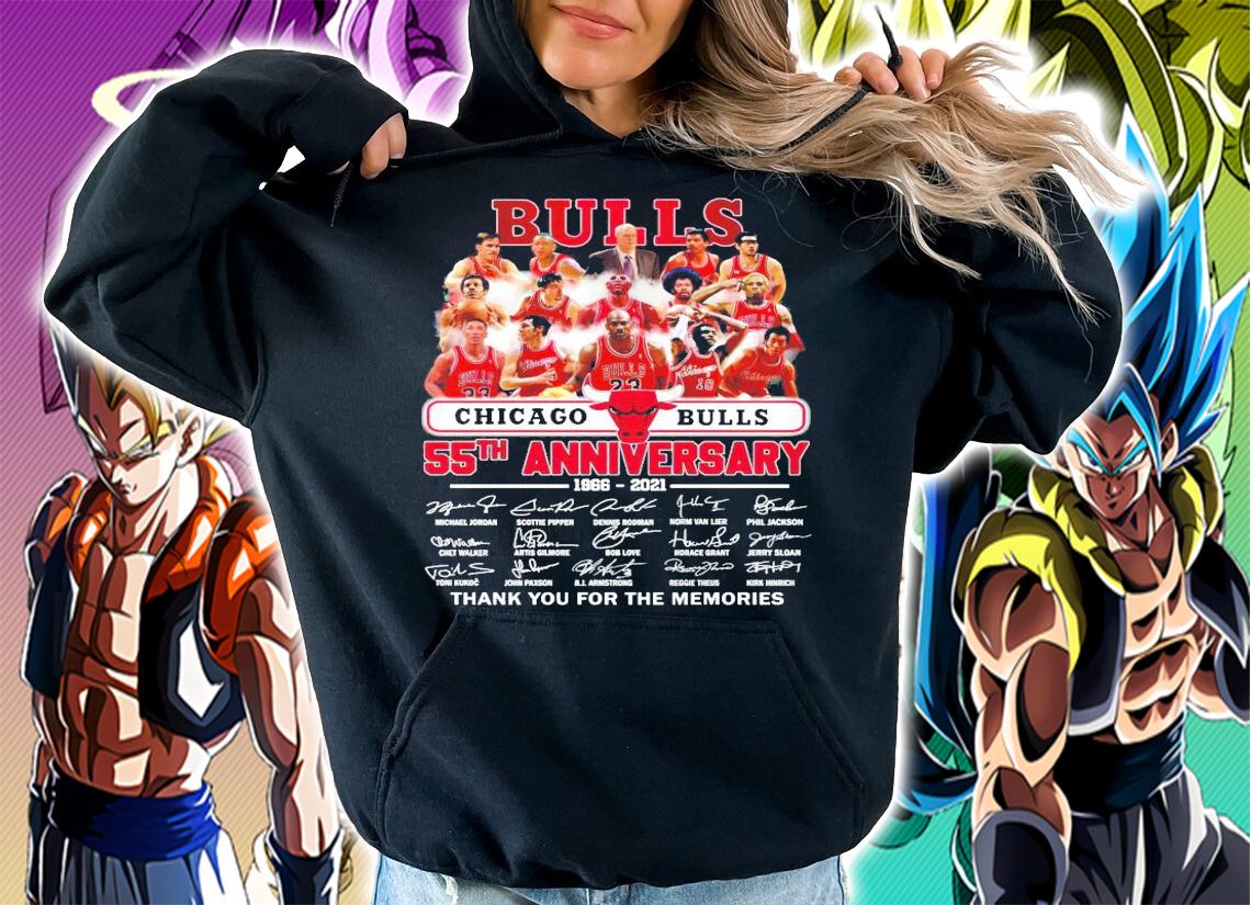 Chicago Bulls 55th anniversary 1966-2021 signature shirt hoodie