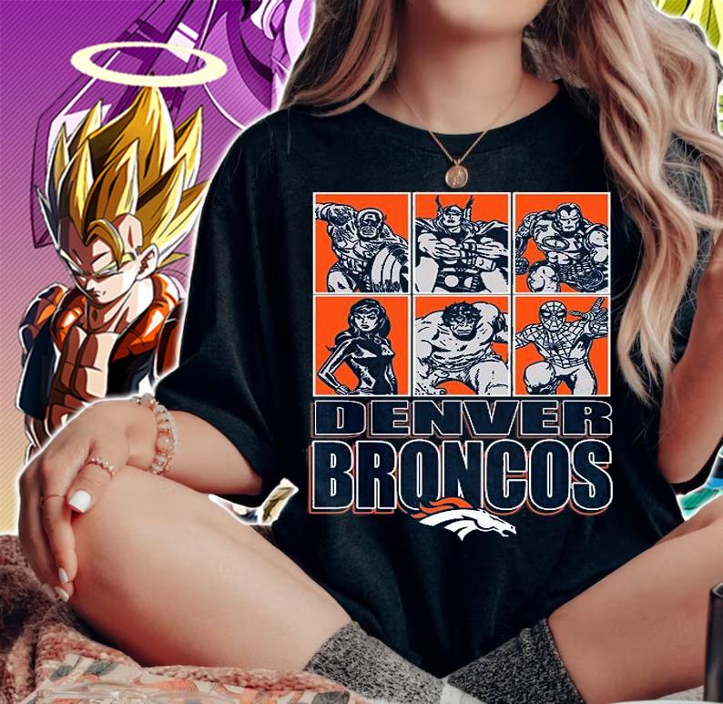 Denver Broncos Disney Marvel Avengers Line-Up shirt woman shirt