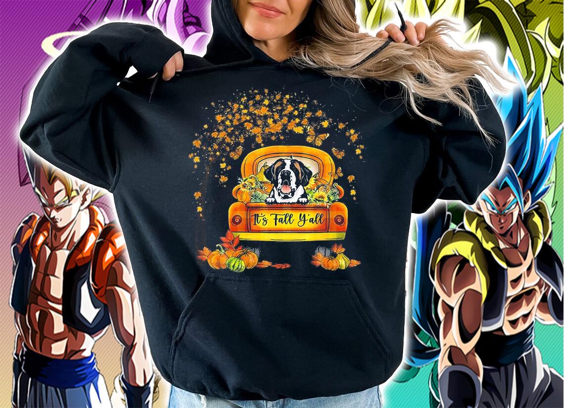 It's Fall Y'all Saint Bernard Thanksgiving Pumpkin T-Shirt hoodie