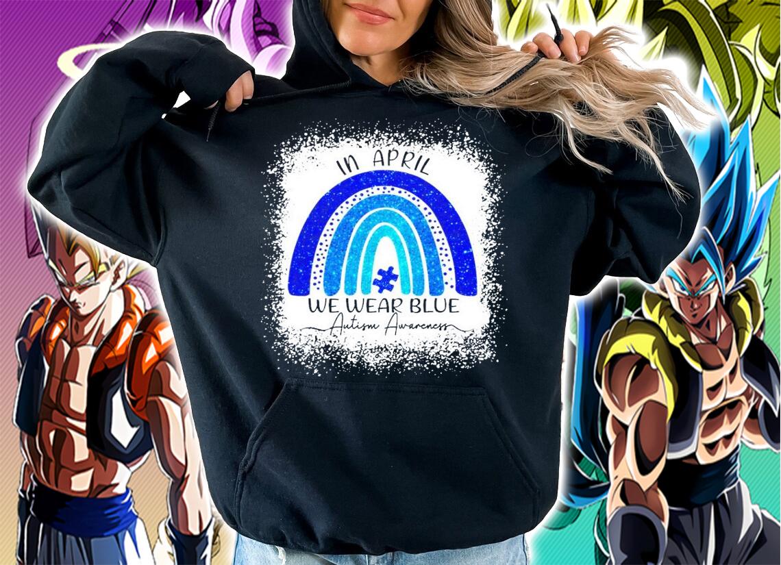 Men's in april we wear blue Autism awareness shirt hoodie