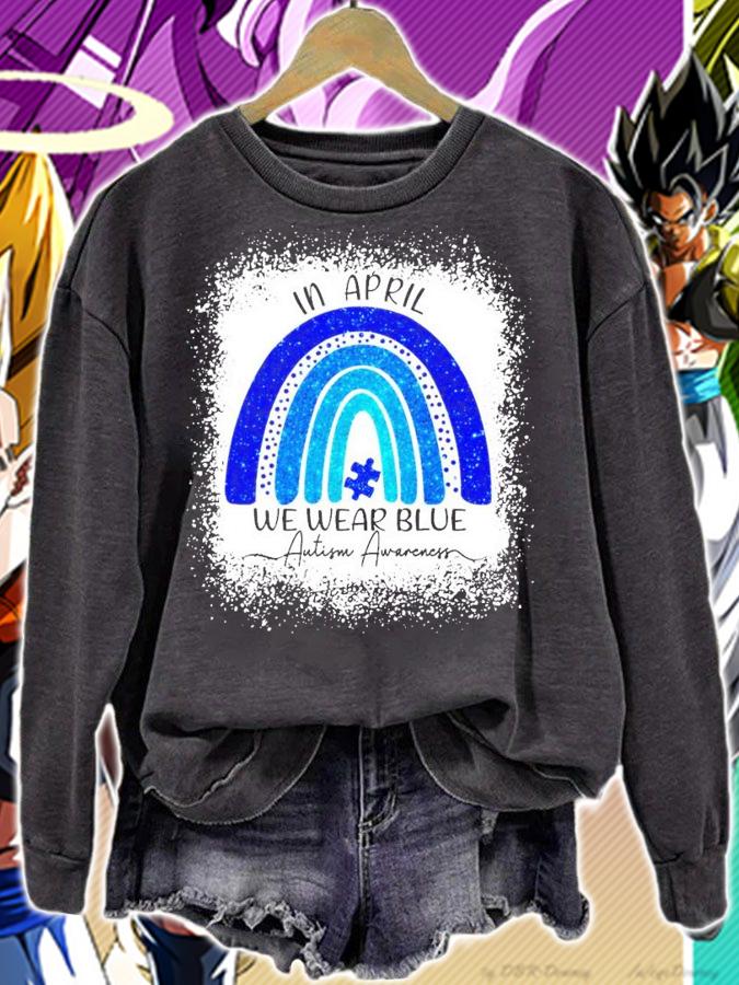Men's in april we wear blue Autism awareness shirt sweatshirt