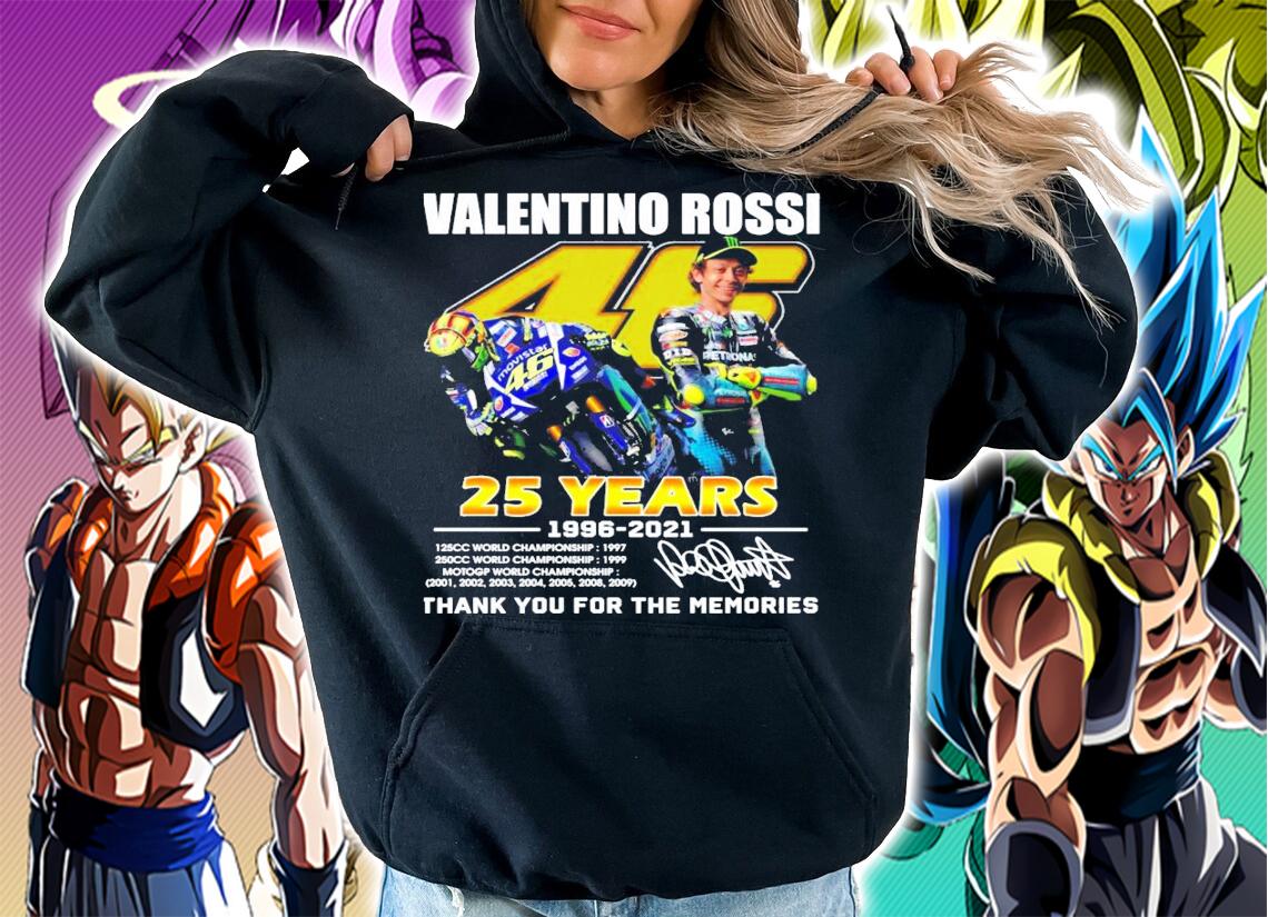 Valentino Rossi 25 years 1996-2021 thank you for the memories signature shirt