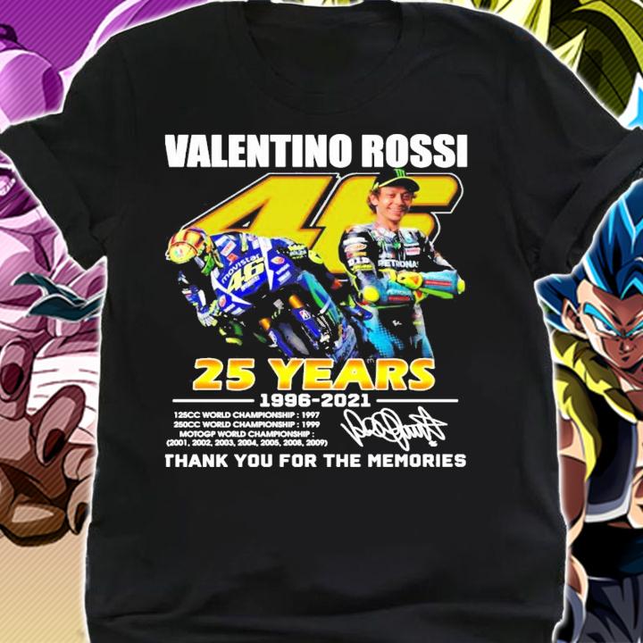 Valentino Rossi 25 years 1996-2021 thank you for the memories signature shirt