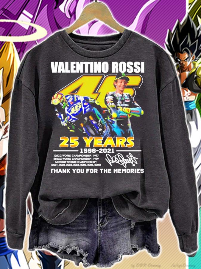 Valentino Rossi 25 years 1996-2021 thank you for the memories signature shirt