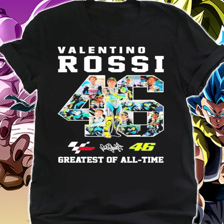 46 Valentino Rossi Greatest of all time signature t-shirt shirt