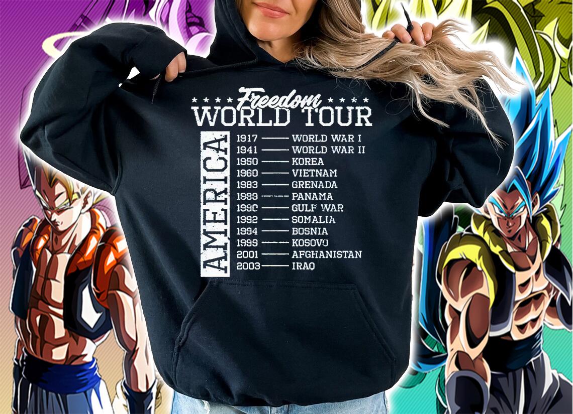 America freedom world tour 1917 world war I 1941 world war II 1950 Korea T-shirt